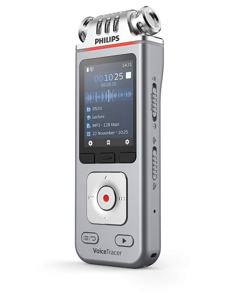 Philips+Dictation+DVT4110+VoiceTracer+Audio+Recorder+8GB+Memory+Chrome+Silver