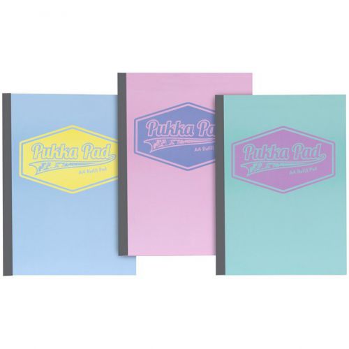 Refill Pads Pukka A4 Refill Pad Ruled 160 Pages Pastel Blue/Pink/Mint (Pack 3)