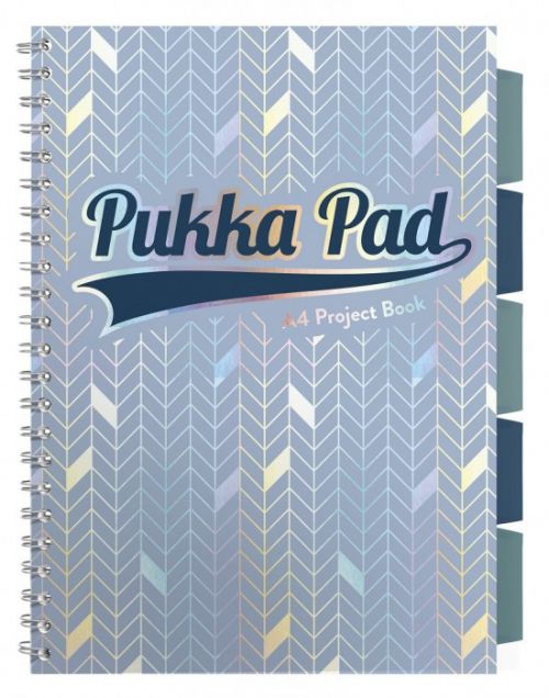 Pukka Pad Glee A4 Wirebound Polypropylene Cover Project Book Ruled 200 Pages Light Blue (Pack 3)
