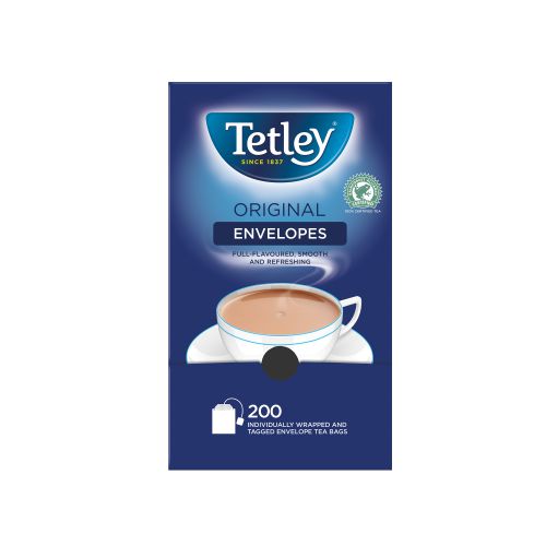 Tetley Orignal Tea Bags Indivually Wrapped and Enveloped (Pack 200) NWT004