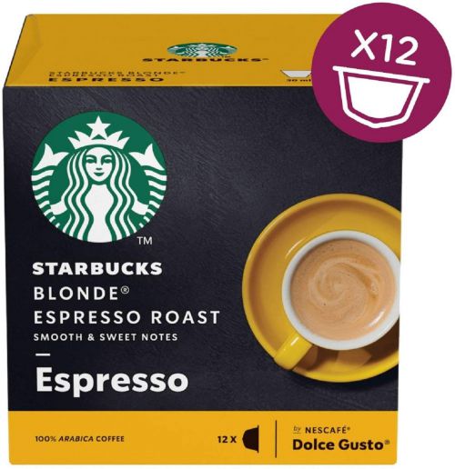 STARBUCKS by Nescafe Dolce Gusto Blonde Espresso Roast Coffee 12 Capsules (Pack 3)