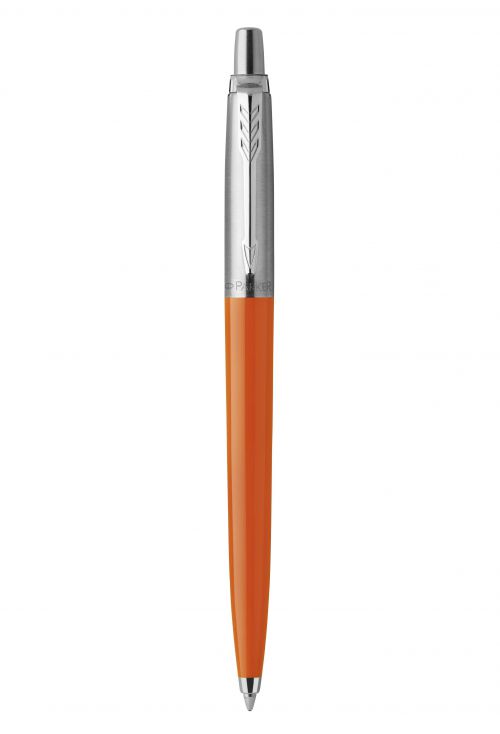 Parker Jotter Ballpoint Pen Orange Barrel Blue Ink