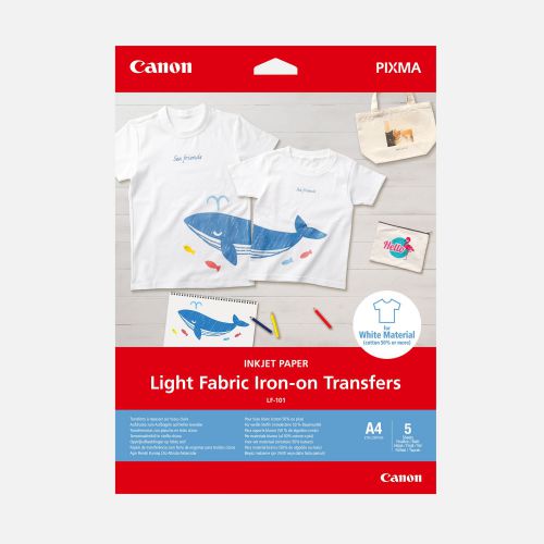 Specialist Canon LF-101 A4 Light Fabric Iron On Transfers 5 sheets - 4004C002