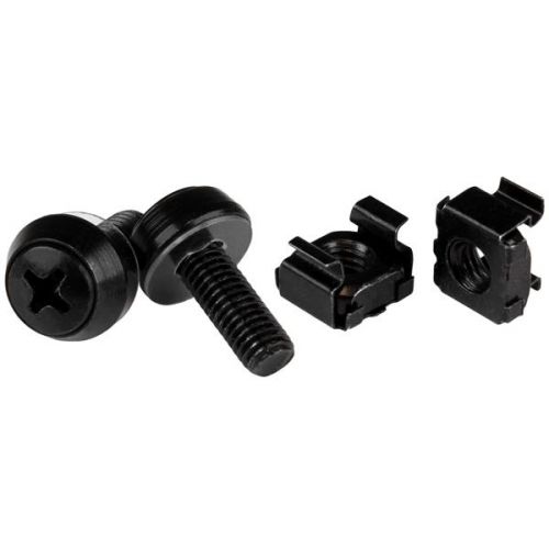 Servers M6x12mm Screws and Cage Nuts x100 Black
