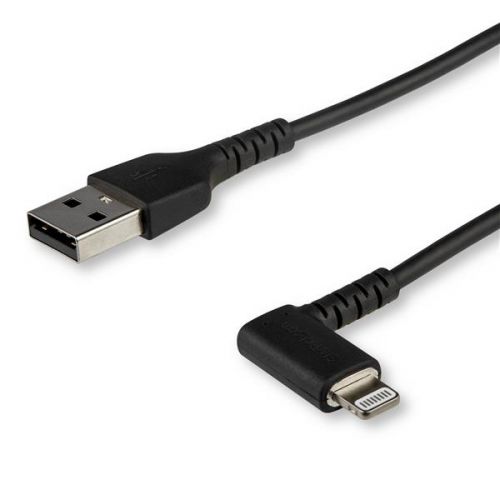 StarTech.com 2m Angled Lightning to USB Black Cable