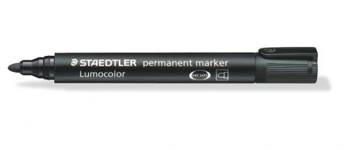 Staedtler+Lumocolor+Permanent+Marker+Bullet+Tip+2mm+Line+Black+%28Pack+10%29+-+352-9