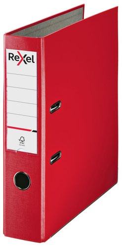 Rexel Lever Arch File Polypropylene ECO A4 75mm Red (Box of 10) 2115713x10