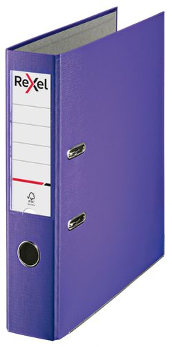 Rexel Lever Arch File Polypropylene ECO A4 75mm Purple (Box of 10) 2115716x10