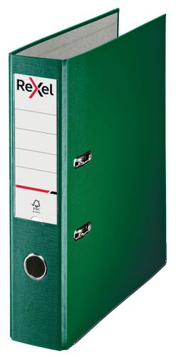 Rexel Lever Arch File Polypropylene ECO A4 75mm Green (Box of 10) 2115718x10