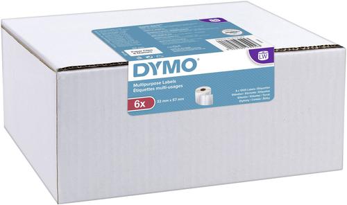 Dymo LabelWriter Multipurpose Label 32x57mm 1000 Labels Per Roll White (Pack 6)