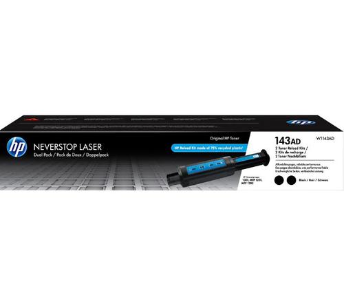 Laser Toner Cartridges HP 143AD Neverstop Black Standard Capacity Toner 2.5K pages 2 pack for HP Neverstop 1000 / 1200 series - W1143AD