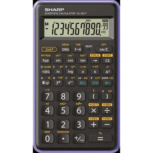 Sharp+EL501+12+Digit+Scientific+Calculator+Black%2FPurple+SH-EL501TBVL