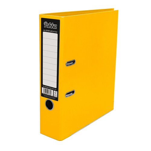 Pukka Brights Lever Arch File Laminated Paper on Board A4 70mm Spine Width Yellow (Pack 10)