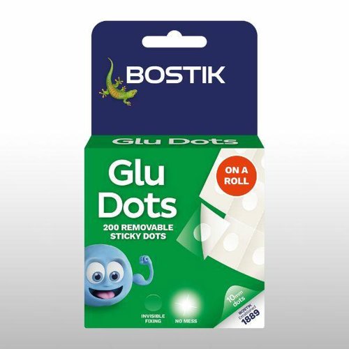 Bostik Glu Dots Removable 10mm Roll 200 Bostik Glu Dots Removable 10mm Roll 200