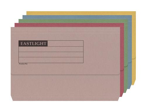 Document Wallets ValueX Document Wallet Manilla Foolscap Half Flap 285gsm Assorted (Pack 50)