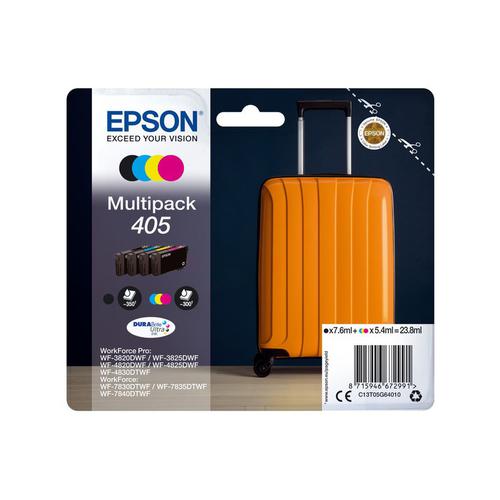 Epson 405 Black Cyan Magenta Yellow Standard Capacity Ink Cartridge Multipack 7.6ml + 3 x 5.4ml (Pack 4) - C13T05G64010