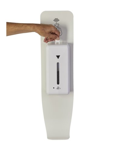 Alba Wall Automatic Hand Sanitiser Dispenser 1 Litre Steel White - MHGELWALL Alba Wall Automatic Hand Sanitiser Dispenser 1 Litre Steel White - MHGELWALL
