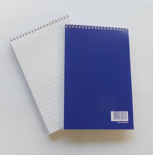 ValueX+127x200mm+Wirebound+Card+Cover+Reporters+Shorthand+Notebook+70gsm+Ruled+160+Pages+Blue+%28Pack+10%29