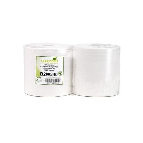 ValueX+Bumper+Cleaning+Roll+2+Ply+Recycled+400m+White+%28Pack+2%29