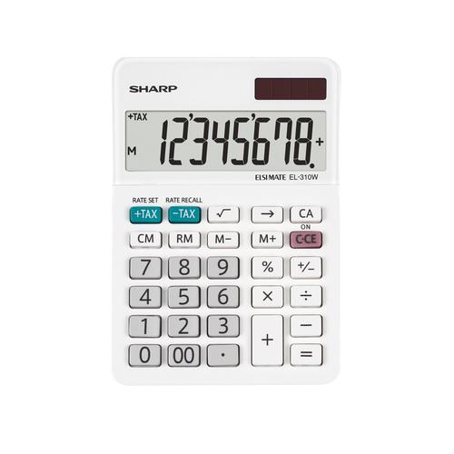 Desktop Calculator Sharp EL310W B 8 Digit Desktop Calculator White EL-310W B