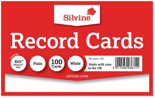 ValueX+Record+Cards+Plain+203x127mm+White+%28Pack+100%29+-+785