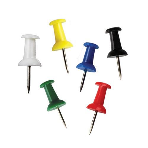 Pins ValueX Push Pin Assorted Colours (Pack 25)