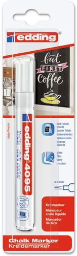 edding 4095 Chalk Marker Bullet Tip 2-3mm Line White - 4-4095-1-1049