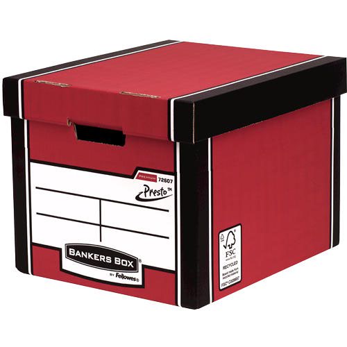 Storage Boxes Fellowes Premium Tall Archive Box Red (Pack 5) 7260706