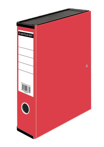Box Files ValueX Box File Paper on Board Foolscap 50mm Spine Width Clip Closure Red