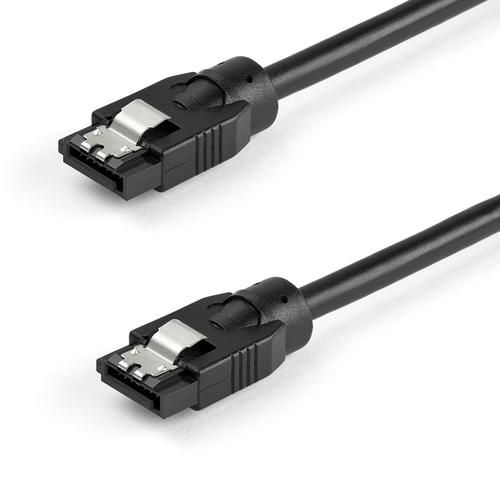 0.3m Round SATA Cable 6Gbs Black