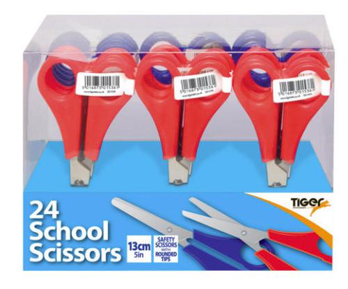 ValueX+School+Scissors+130mm+Assorted+Colours+%28Pack+24%29+-+301538