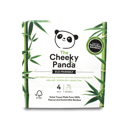 Toilet Tissue & Dispensers Cheeky Panda Ultra-Sustainable Plastic Free Bamboo Toilet Tissue (Pack 4) 1102181