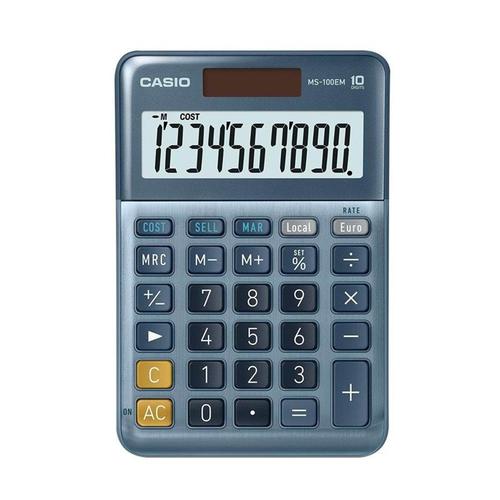 Desktop Calculator Casio MS-100EM 10 Digit Desktop Calculator Silver MS-100EM
