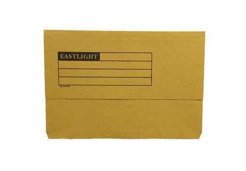 Document Wallets ValueX Document Wallet Manilla Foolscap Half Flap 250gsm Yellow (Pack 50)