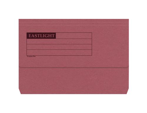 ValueX Document Wallet Manilla Foolscap Half Flap 285gsm Red (Pack 50)