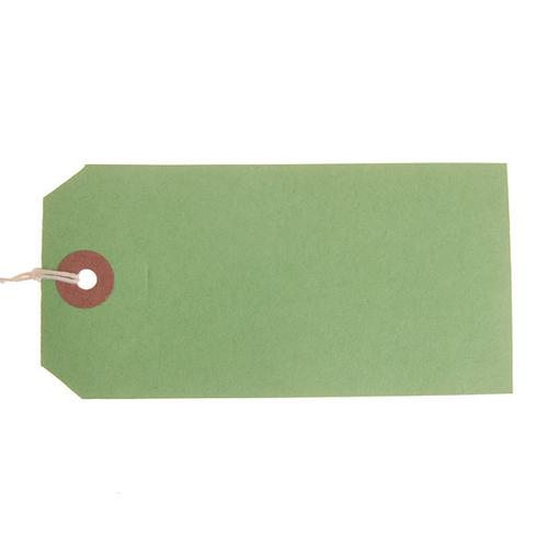 Tags ValueX Reinforced Coloured Strung Tag 120x60mm Green (Pack 1000) T257803