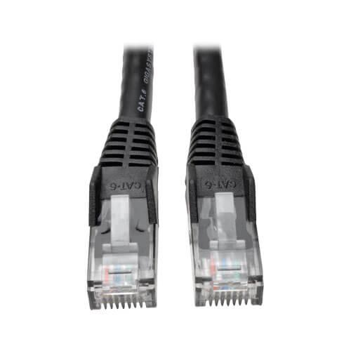 Tripp Lite Cat6 Gigabit Snagless Molded UTP Ethernet Patch Cable RJ45 Black 10ft