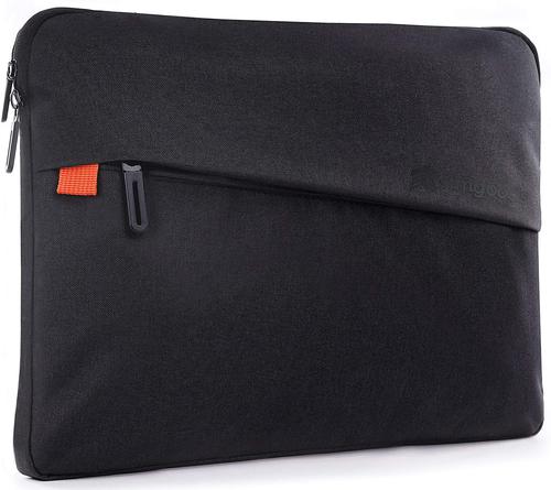 STM Gamechange 15 Inch Apple Macbook Pro Notebook Sleeve Case Black Smooth Design Lines Angled Exterior Front Pocket