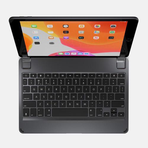Brydge 10.2 Inches QWERTY Engilsh Bluetooth Wireless Keyboard for Apple iPad 7th Generation Durable Aluminium Body Backlit Keys Space Grey