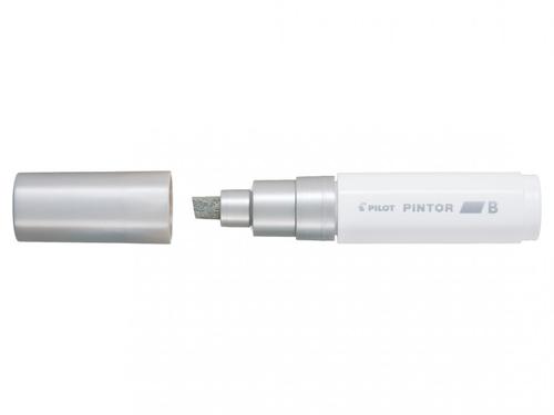 Pilot Pintor Broad Chisel Tip Paint Marker 8mm Silver (Single Pen) 4902505557163