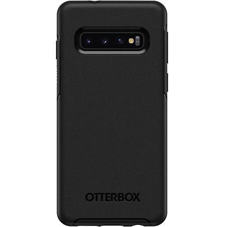 OtterBox Symmetry Series Black Phone Case for Samsung Galaxy S10 Clear Scratch Resistant Drop Proof Slim Design Raised Beveled Edge Screen Bumper