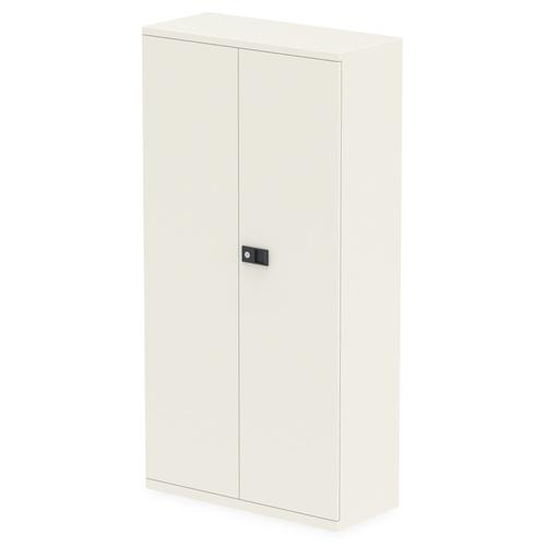 Qube by Bisley 2 Door Stationery Cupboard with Shelves Chalk White BS0029