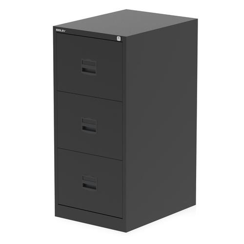 Qube+by+Bisley+3+Drawer+Filing+Cabinet+Black+BS0006