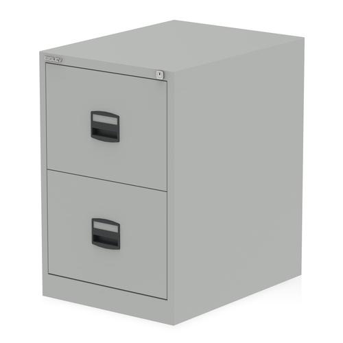 Qube+by+Bisley+2+Drawer+Filing+Cabinet+Goose+Grey+BS0004
