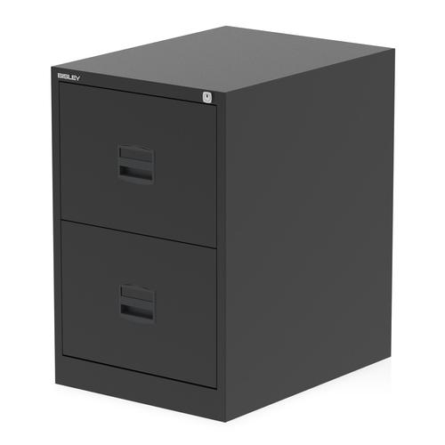 Qube+by+Bisley+2+Drawer+Filing+Cabinet+Black+BS0003