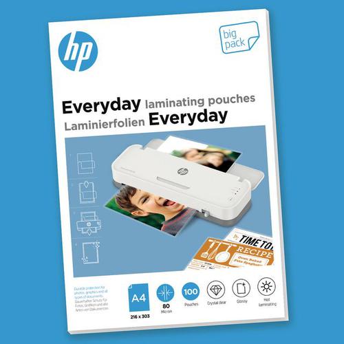 Laminating Film & Pockets HP Everyday Laminating Pouches A4 80 micron (Pack 100) 9154