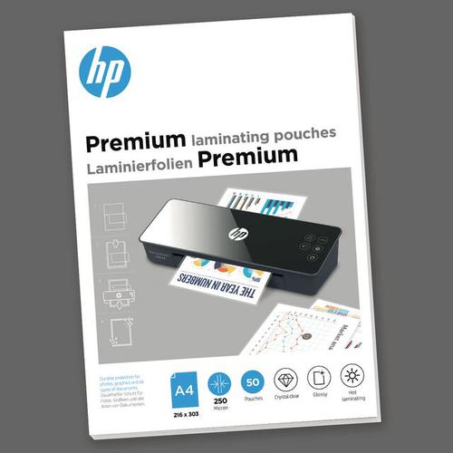 Laminating Film & Pockets HP Premium Laminating Pouches A4 250 micron (Pack 50) 9125