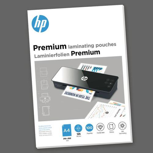 Laminating Film & Pockets HP Premium Laminating Pouches A4 125 micron (Pack 100) 9124
