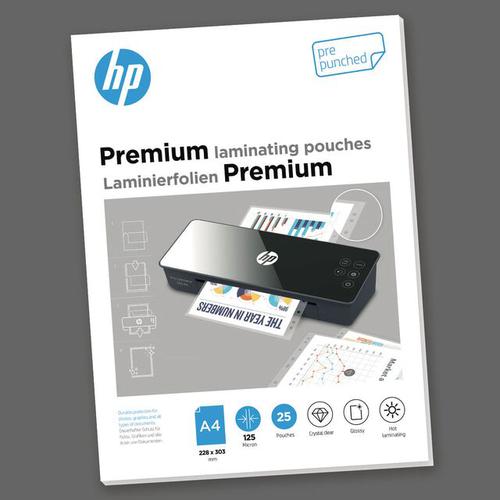 Laminating Film & Pockets HP Pre Punched Premium Laminating Pouches A4 125 micron (Pack 25) 9122