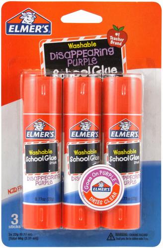 Glue Sticks Elmers Disappearing Purple Glue Sticks (Pack 3) 2136613